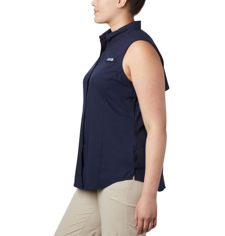 Women's Columbia PFG Tamiami Sleeveless Shirts Navy | Plus Size CA-HC4A5